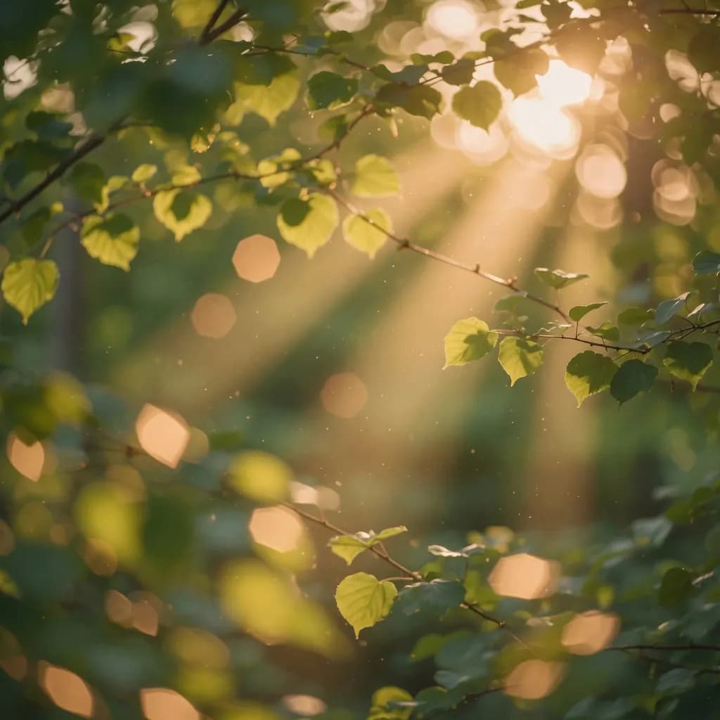 Warm light through leaves